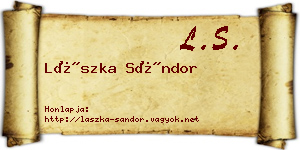 Lászka Sándor névjegykártya