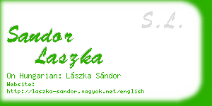 sandor laszka business card