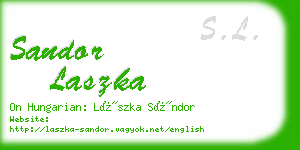 sandor laszka business card